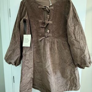 Bohme Tyler Peplum Brown Corduroy Mini Dress